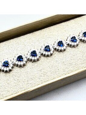Bella Luce Simulated Blue Sapphire Diamond Sterling Silver Bracelet 7 Inch